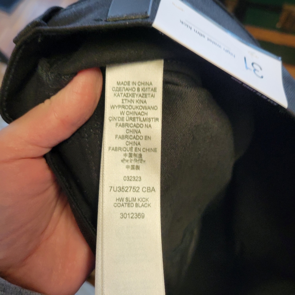 7 for all man women size 31kind coated denim jeans in black high waist slim kick - Picture 9 of 16